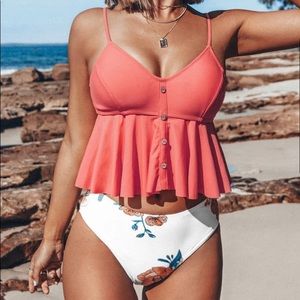 Adorable button up tankini